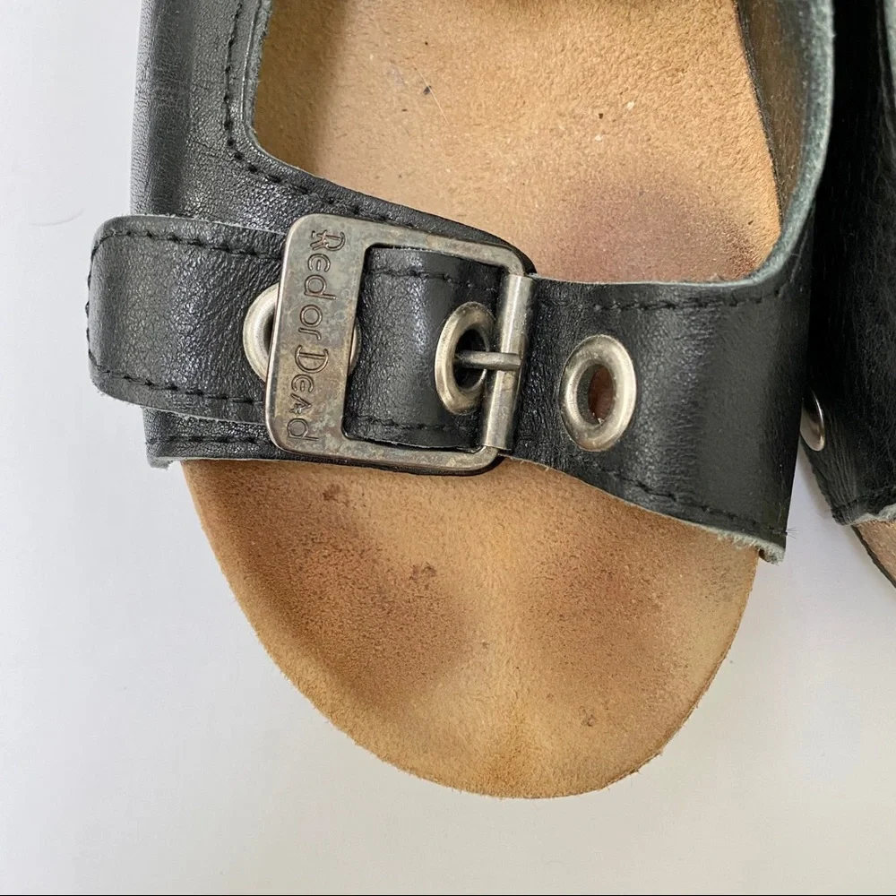 Red or Dead Black Platform Shoes Silver Buckles EU 39 US 8.5/9